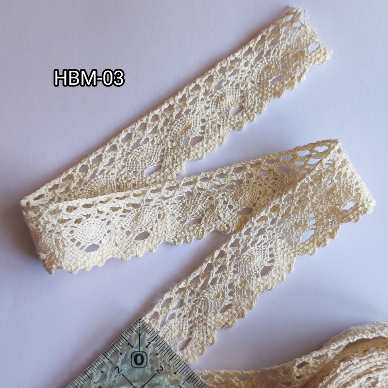 4,80 mètres dentelle coton écru/beige 3 cm