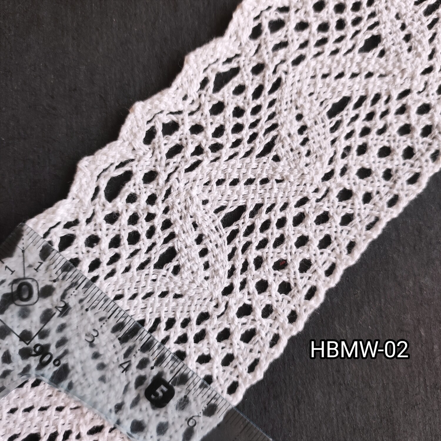 4.90 mètres dentelle coton blanche 6.5 cm
