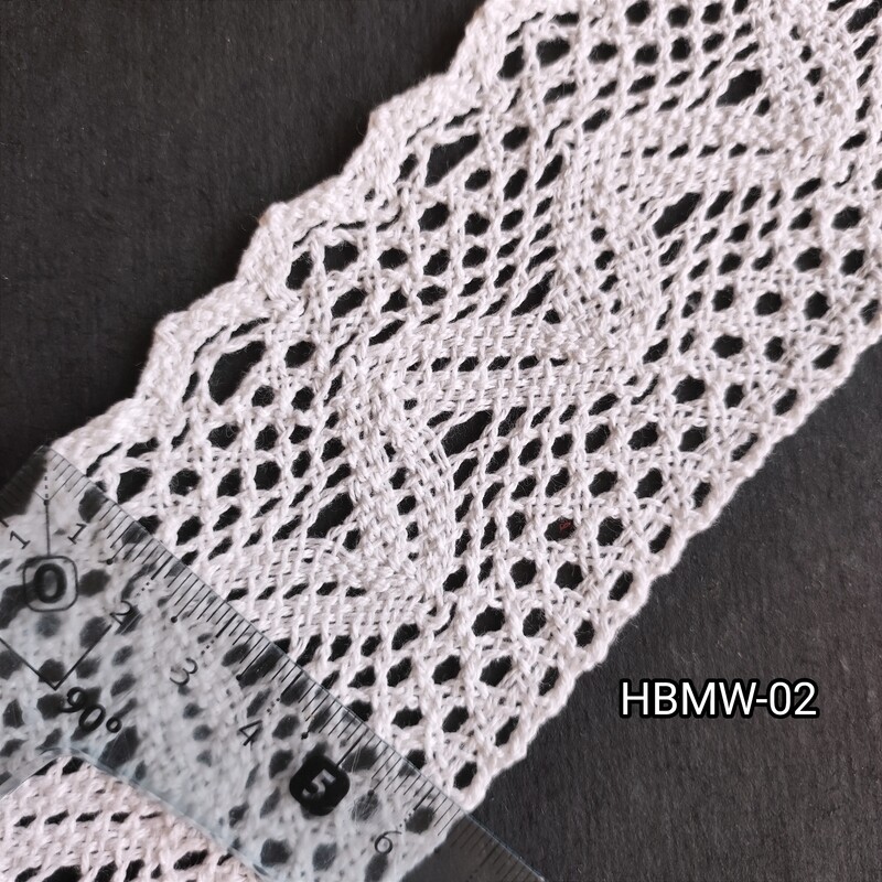 4.90 mètres dentelle coton blanche 6.5 cm