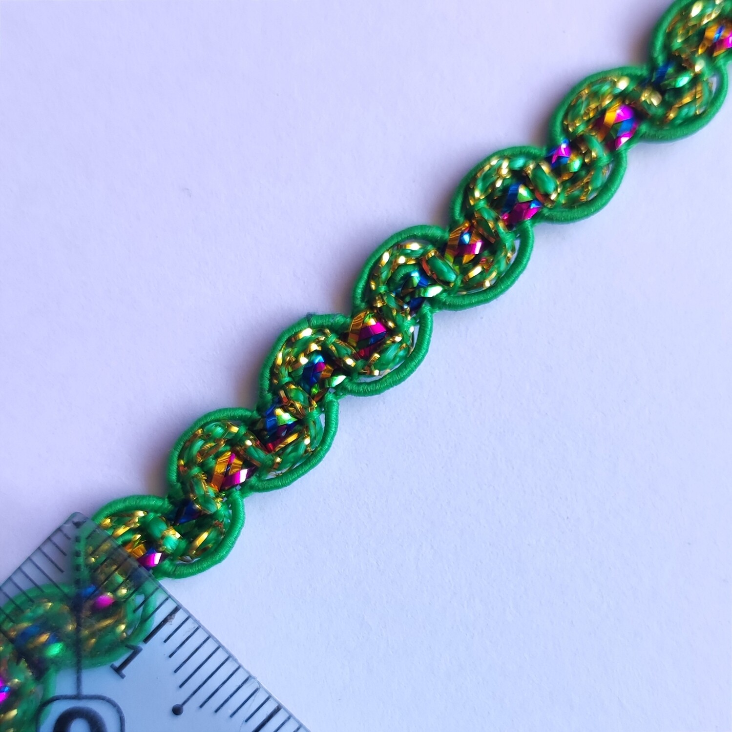 Galon 0,8 cm brillant/vert