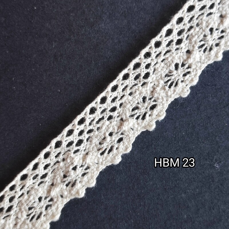 4.90 mètres dentelle coton beige 2,4 cm