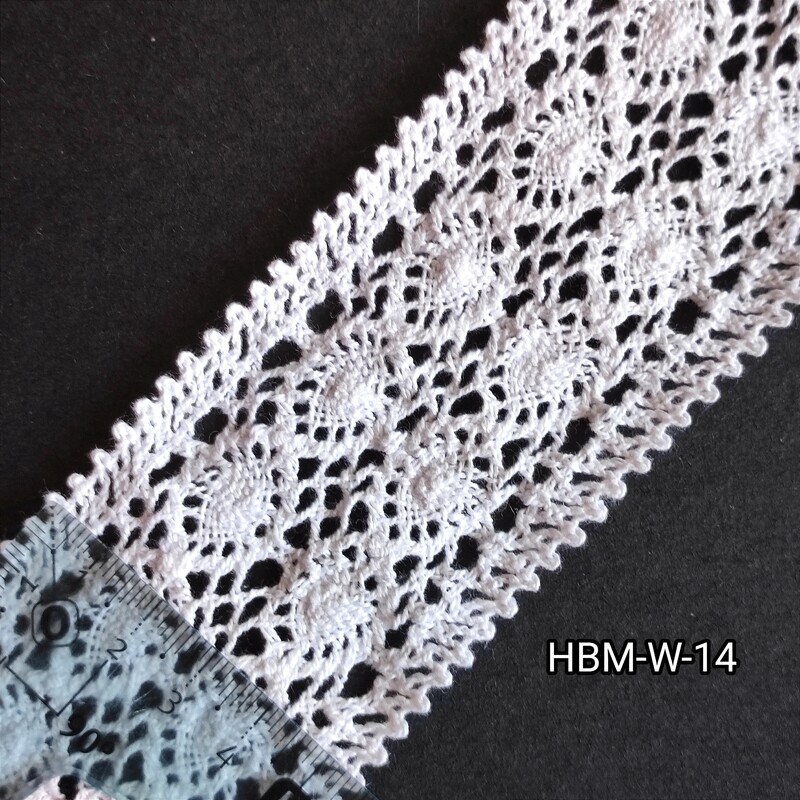 4,90 mètres dentelle coton blanche 5,5cm