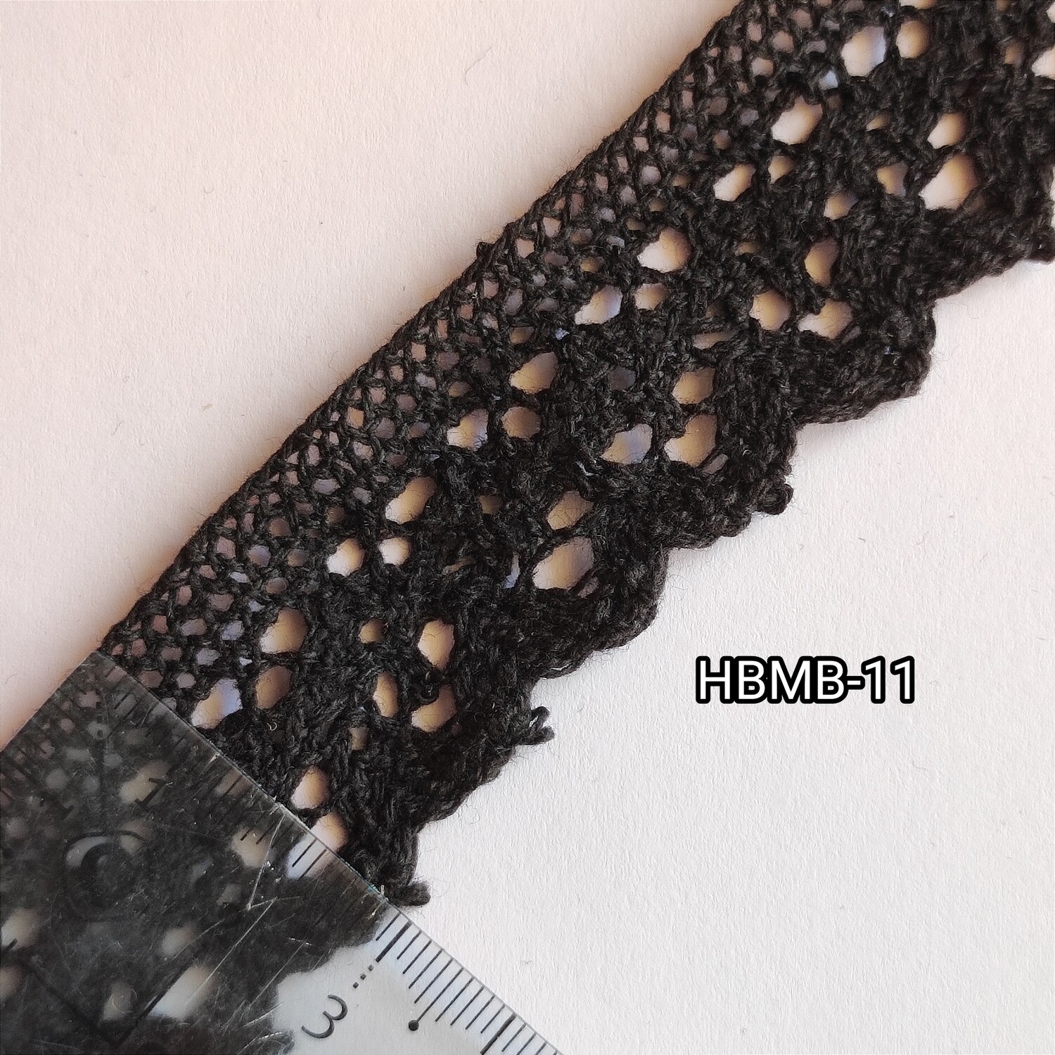 4.70 mètres dentelle coton noire 3 cm