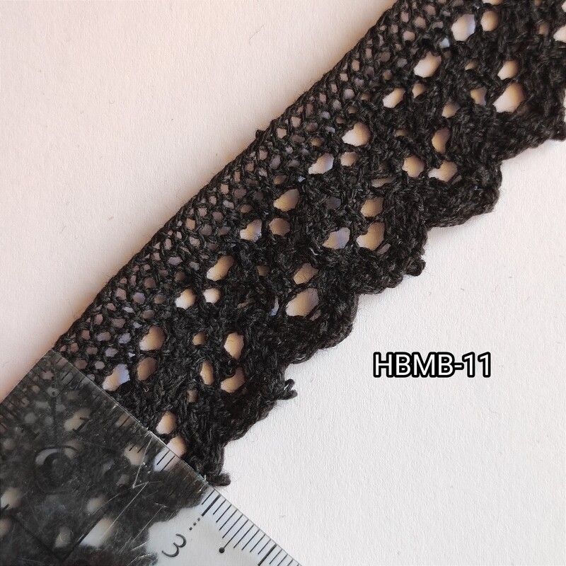 4.70 mètres dentelle coton noire 3 cm