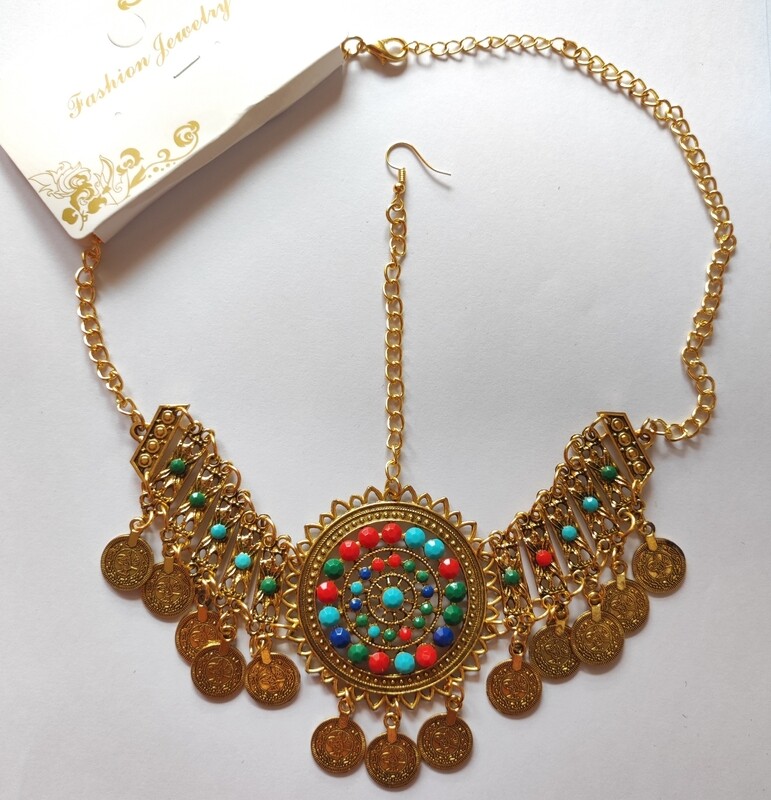 Chaîne de tête bijoux kabyle doré 