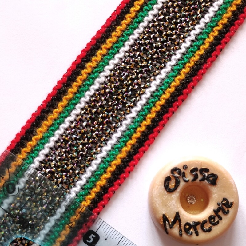 Galon kabyle 5 cm avec brillant noir