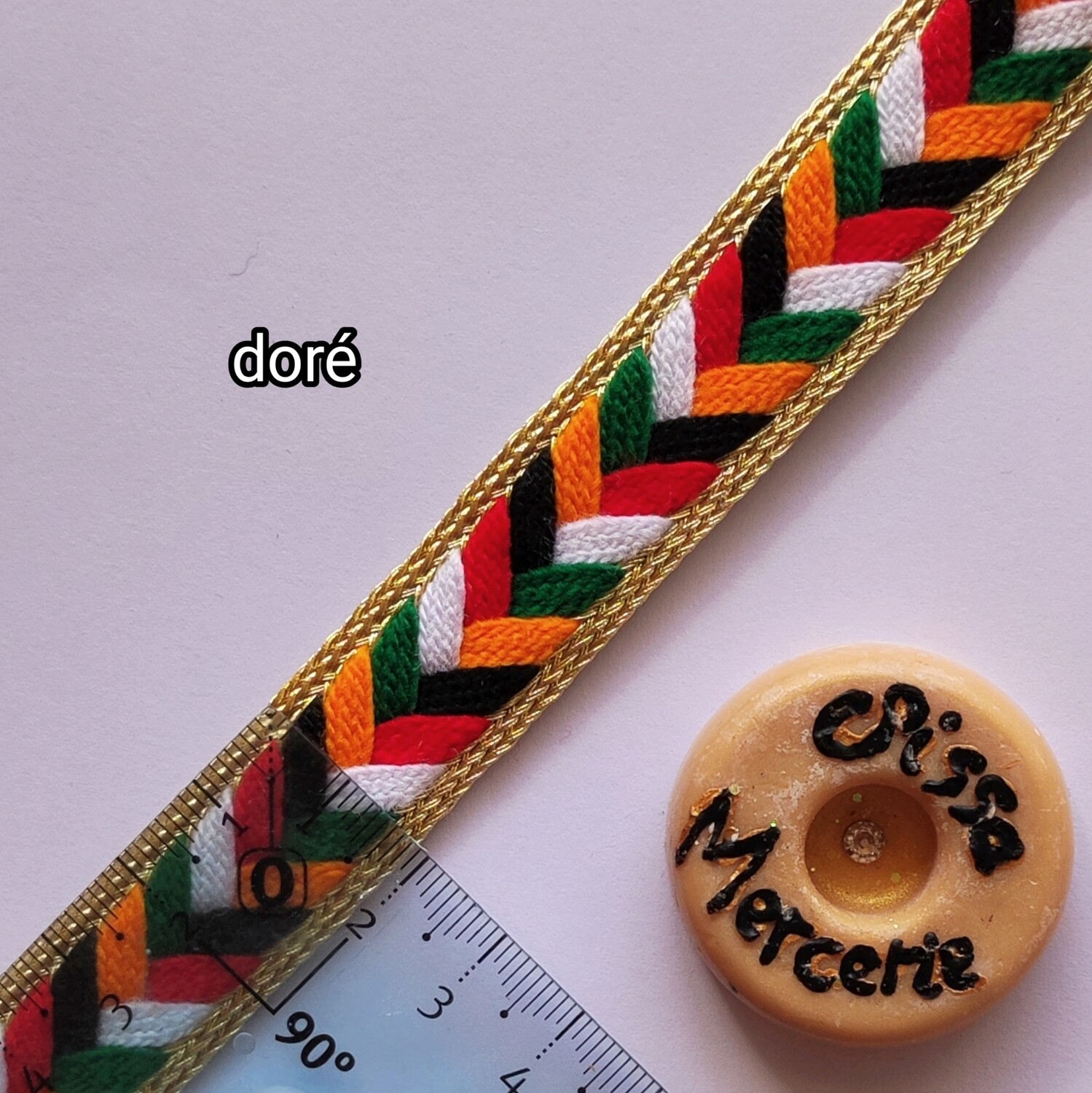 Galon kabyle tressé bordure doré