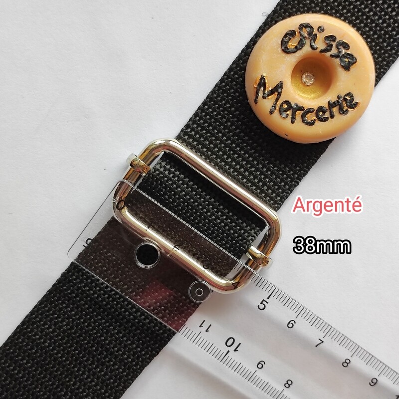 Boucle coulissante 38mm argenté 