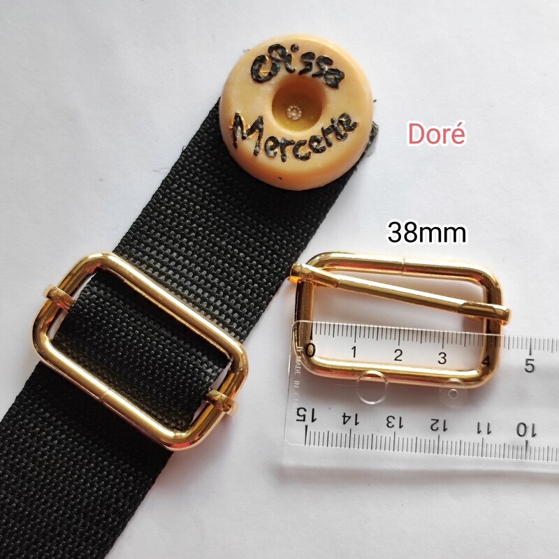 Boucle coulissante 38mm doré 