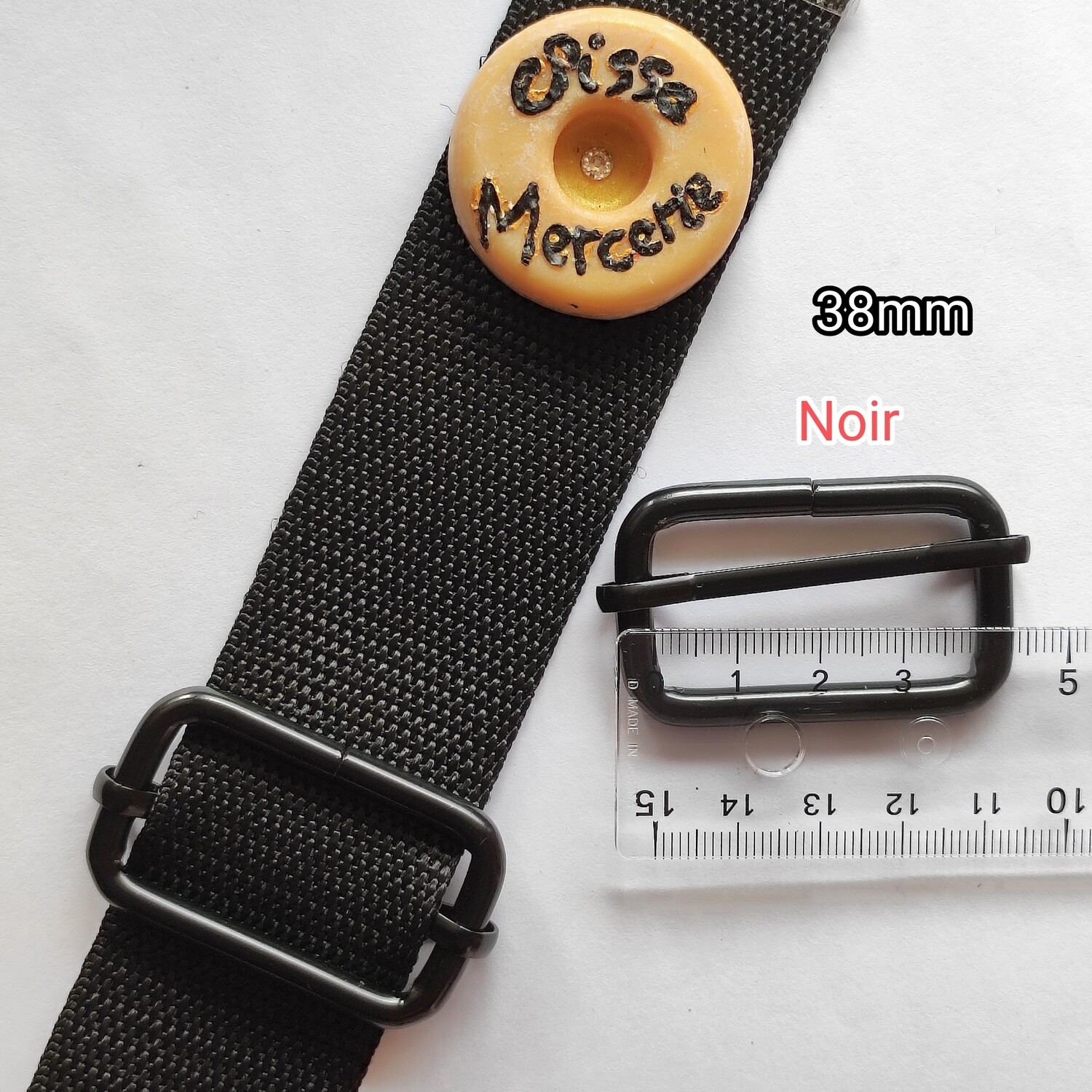 Boucle coulissante 38mm noir