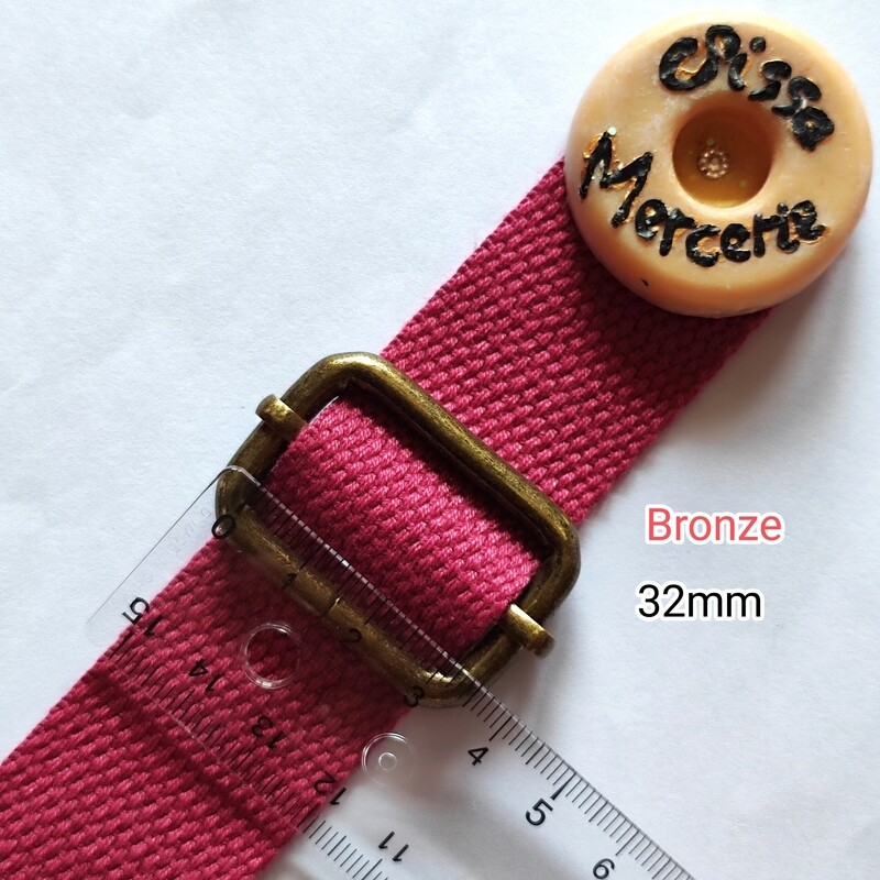 Boucle coulissante 32mm bronze