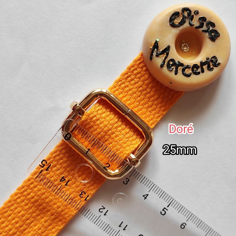 Boucle coulissante 25mm doré 