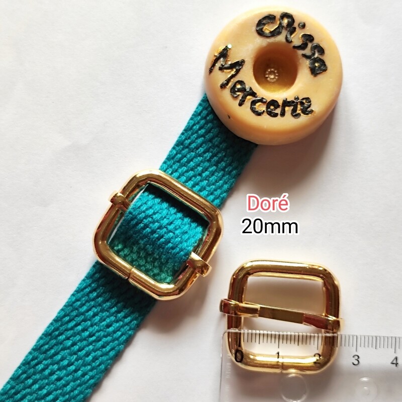 Boucle coulissante 20mm doré 