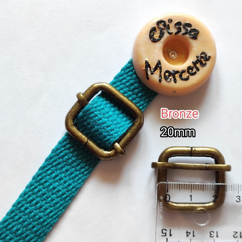 Boucle coulissante 20mm bronze