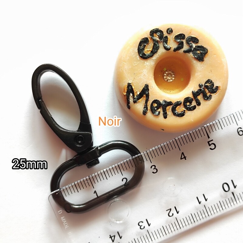 Mousqueton pivotant 25mm noir