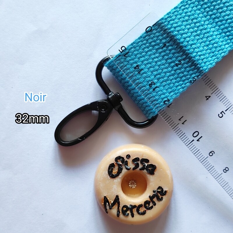 Mousqueton pivotant 32mm noir