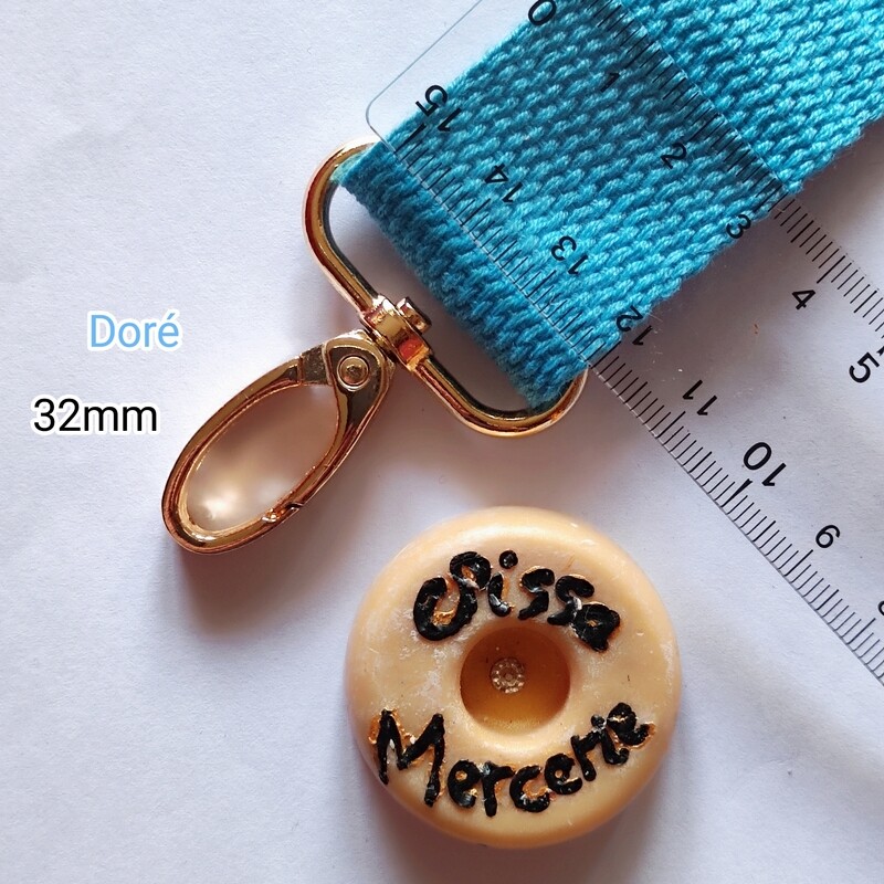 Mousqueton pivotant 32mm doré