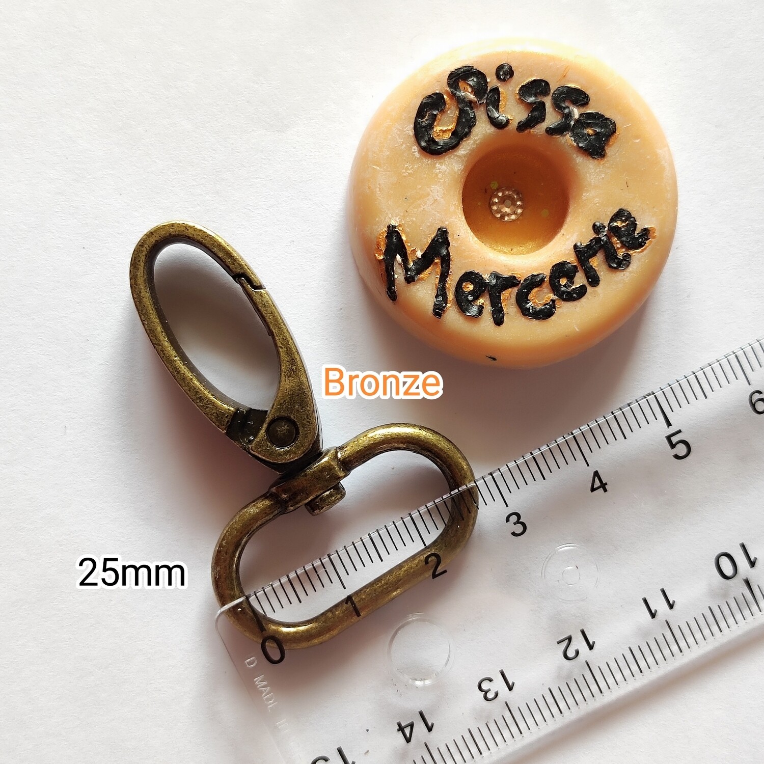 Mousqueton pivotant 25mm bronze