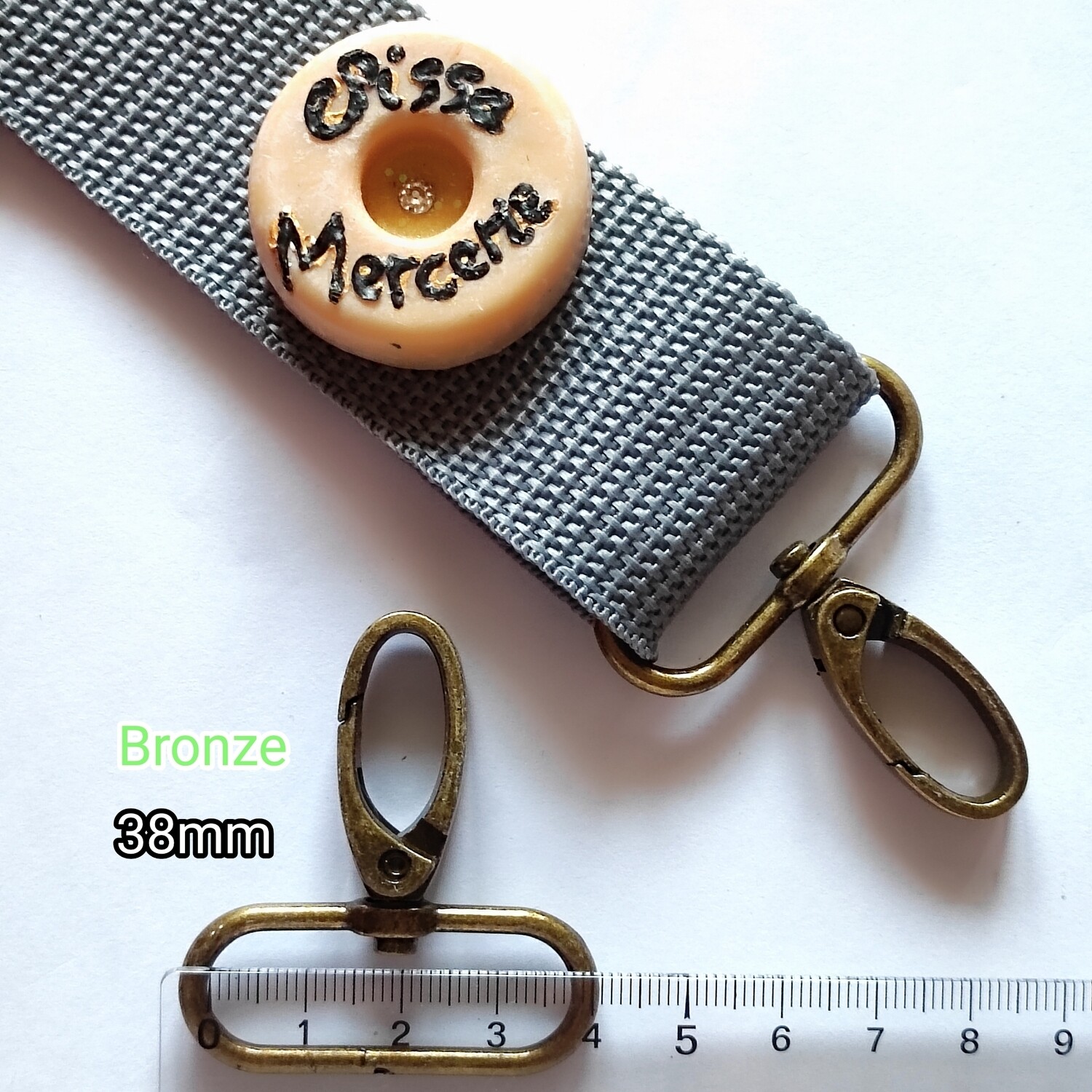 Mousqueton pivotant 38mm bronze