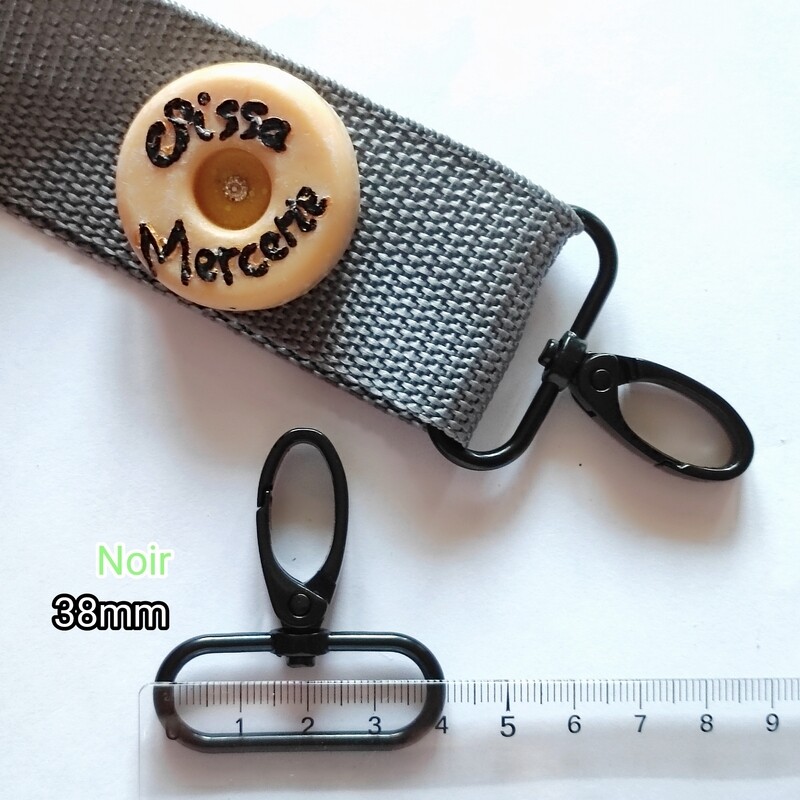 Mousqueton pivotant 38mm noir