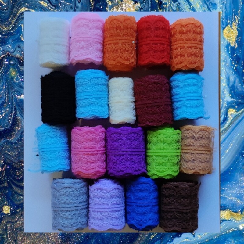 44,60 mètres dentelle 45mm colorés 