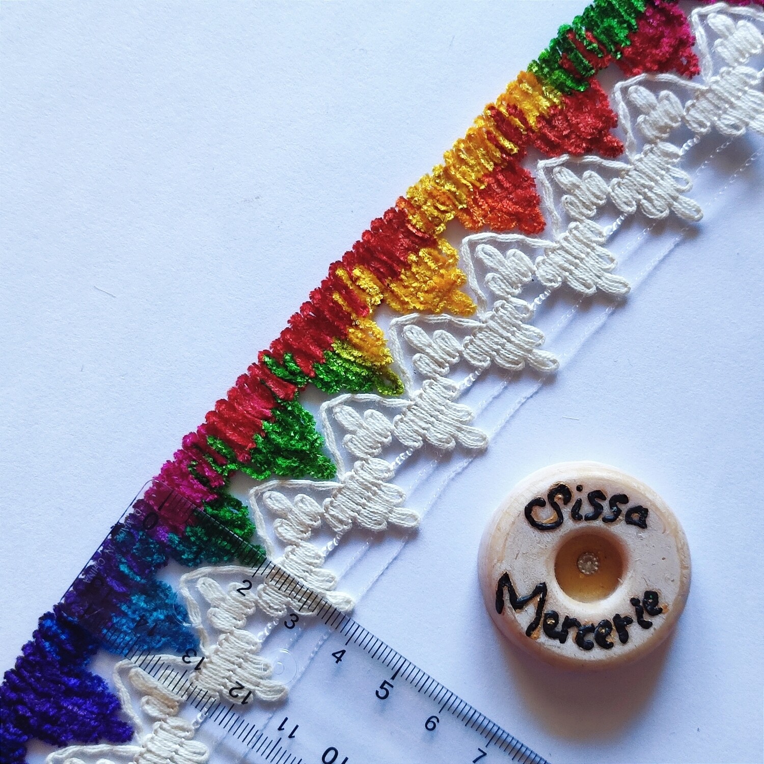 Galon écru & arc en ciel