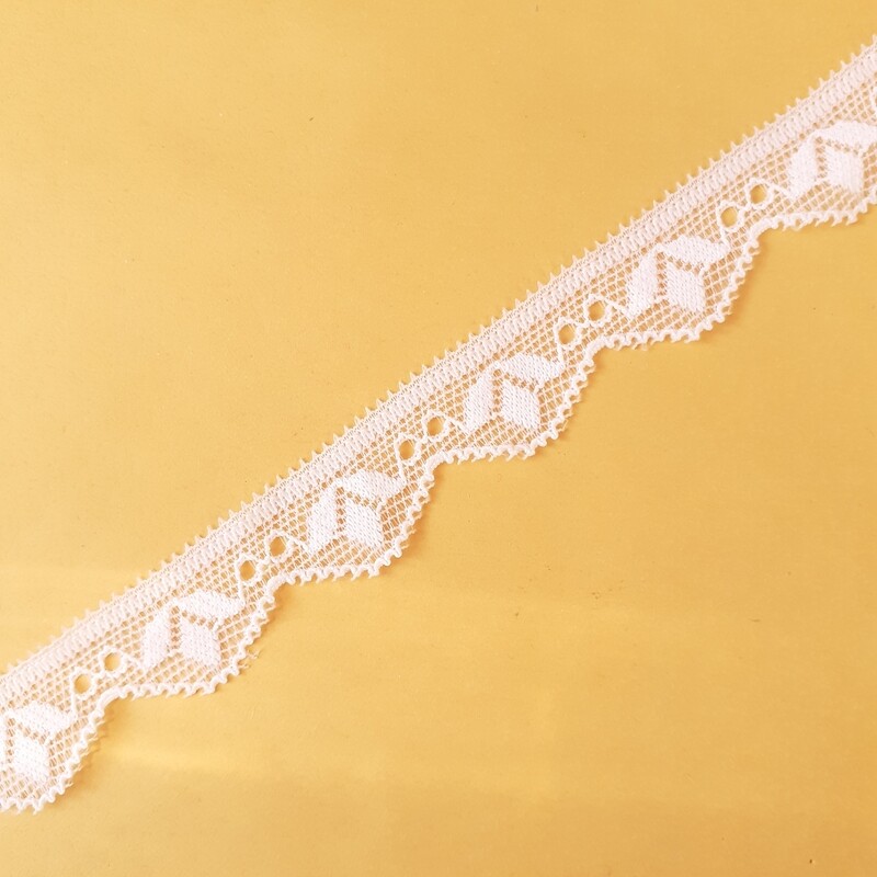 4.3 mètres dentelle blanche extensible 15 mm
