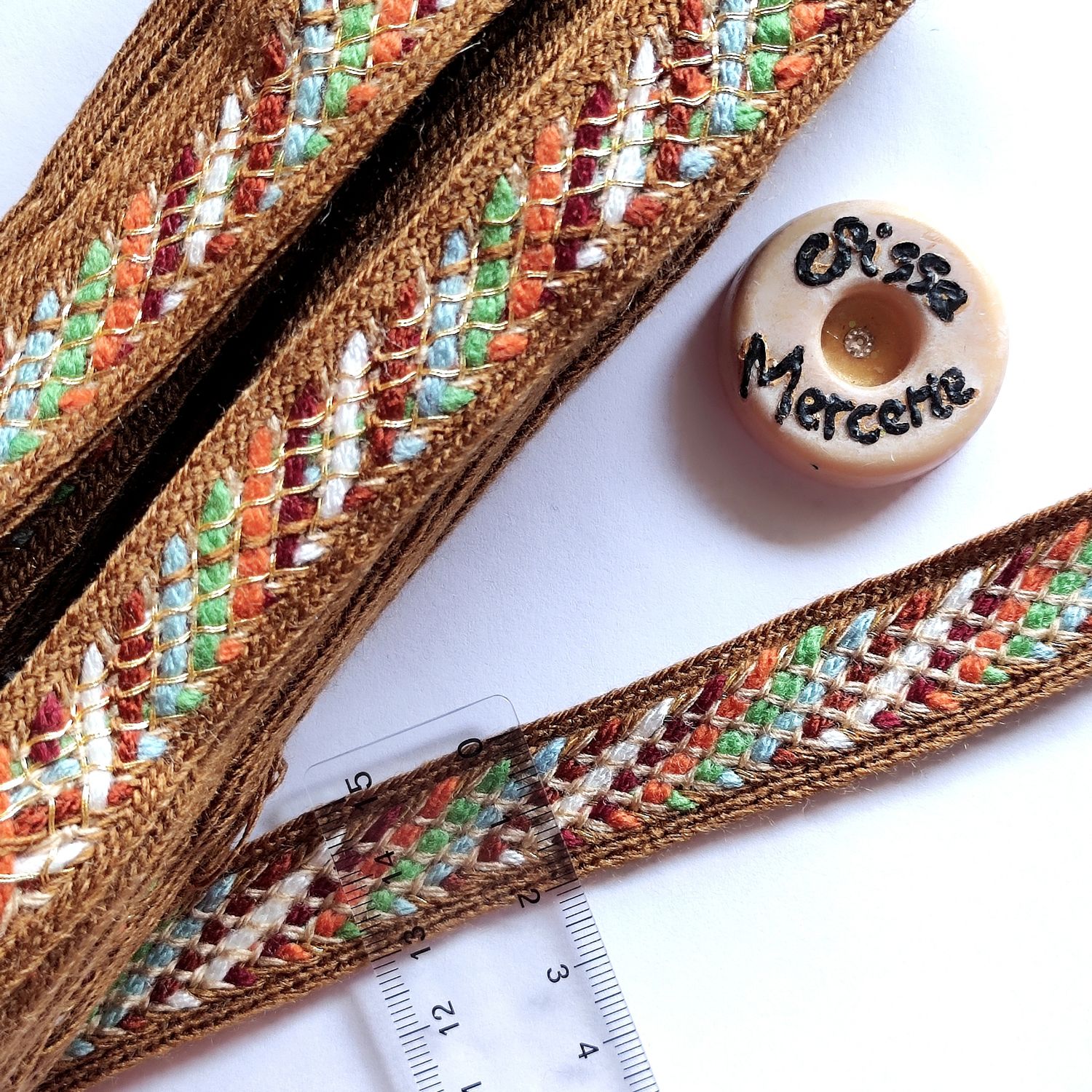 Galon marron coloré 2,5 cm
