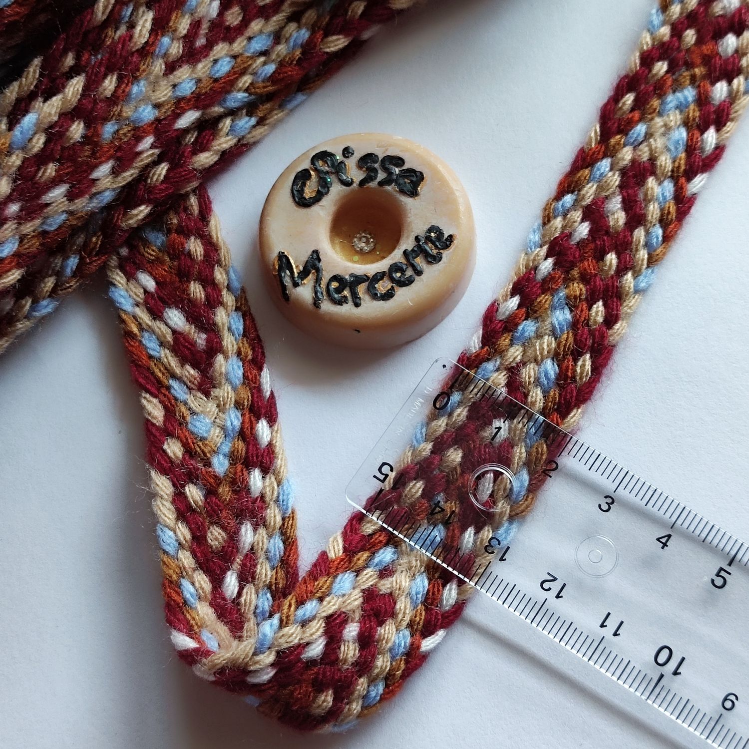 Galon tresse marron bleu bordeaux