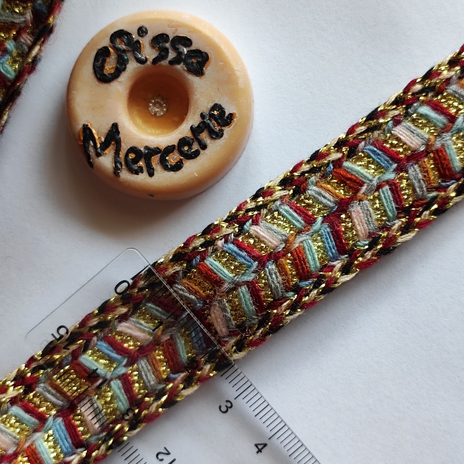 Galon doré/ bordeaux bleu marron rose