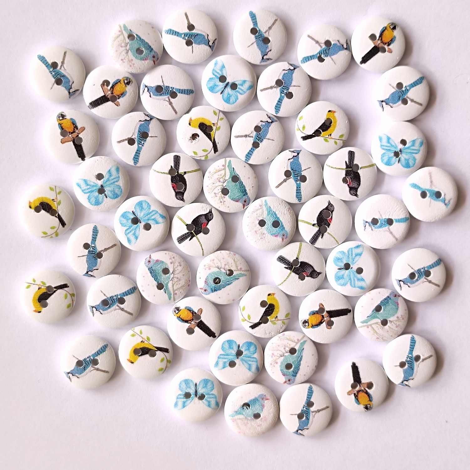 50 boutons bois nature LOT 9