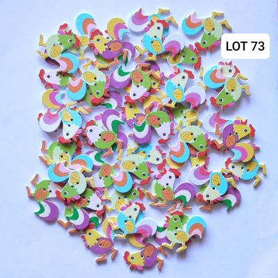 47 boutons bois coq LOT 73