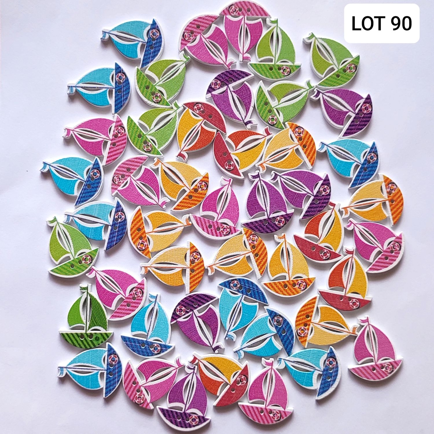  46 boutons bois bateau LOT 90