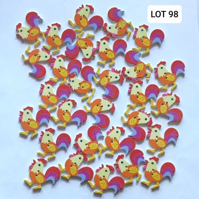  29 boutons bois coq LOT 98