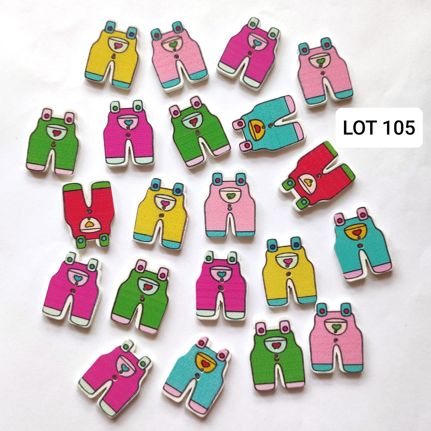  21 boutons bois salopette LOT 105