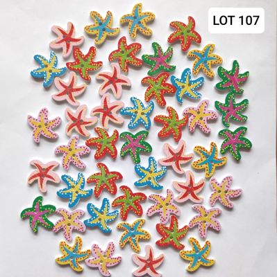  45 boutons bois étoile LOT 107
