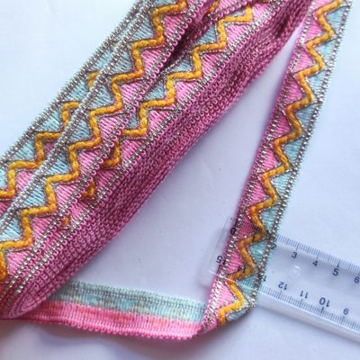 Galon kabyle pastel & argenté 2 cm