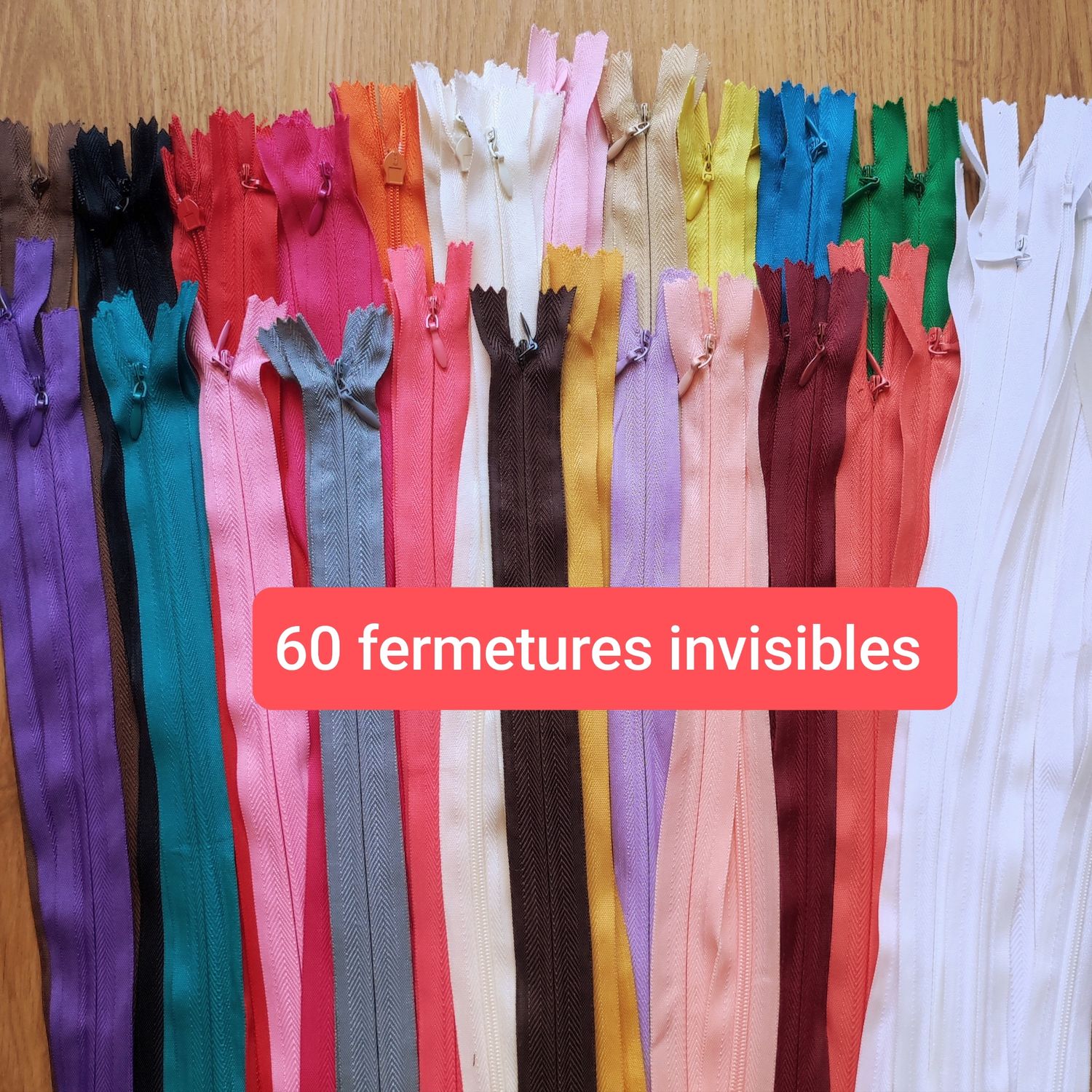 60 fermetures invisibles 40cm