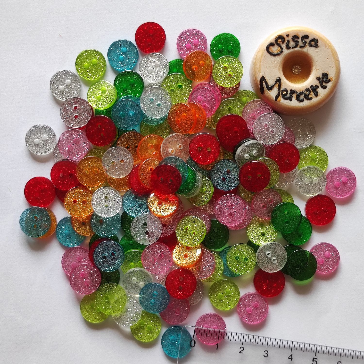 146 boutons rond glitter LOT 127
