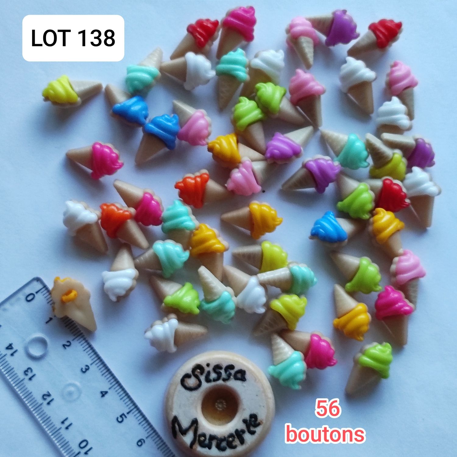  56 boutons glaces LOT 138