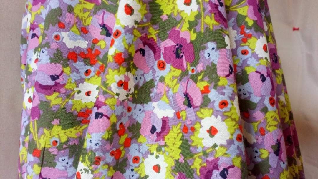 50 cm x147 cm fleuri coquelicot violet 100% coton biologique 