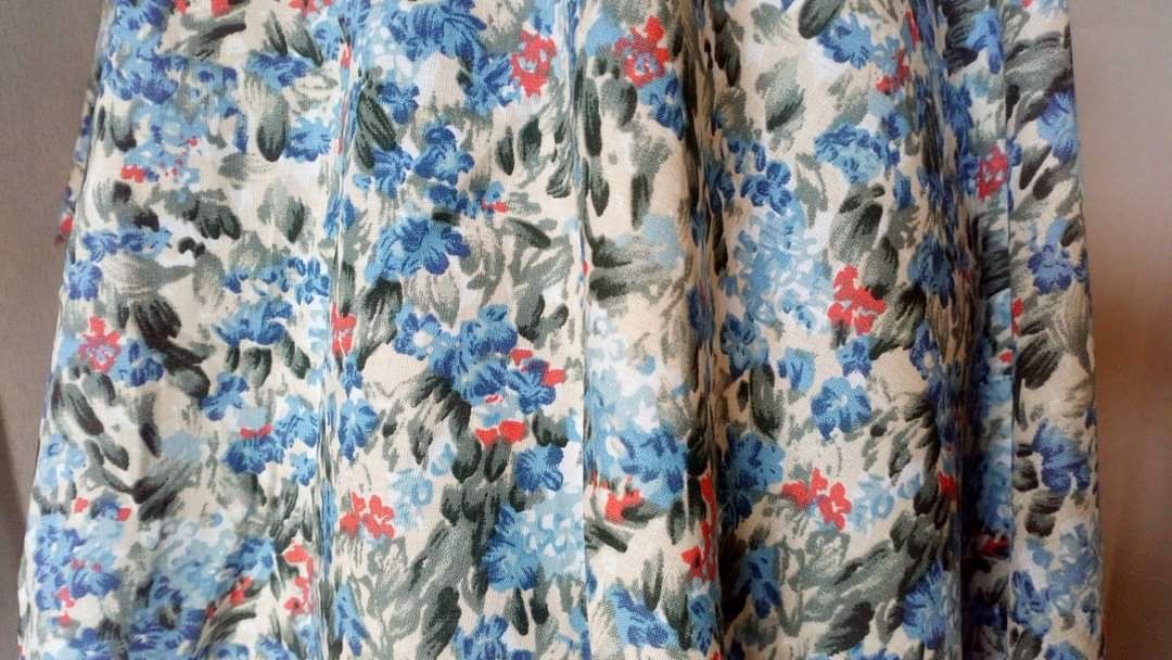 50 cm x147 cm fleuri bleu 100% coton biologique