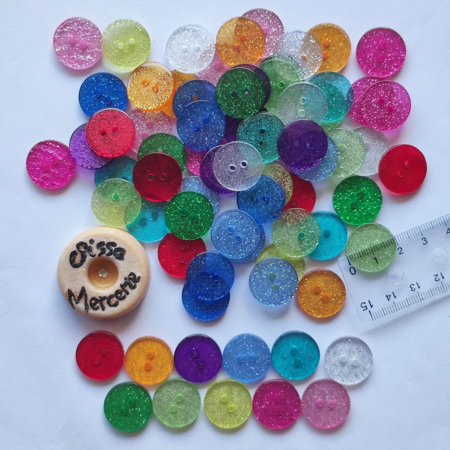  72 boutons 2cm glitter LOT 148