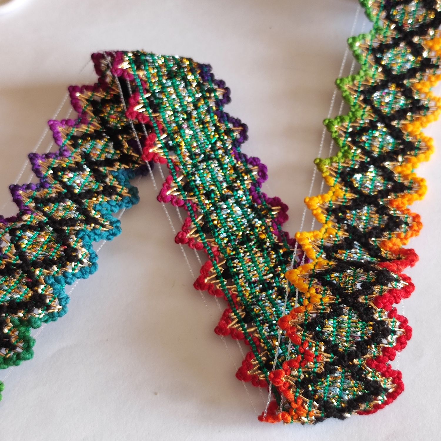 Galon bleu brillant noir & arc en ciel#4