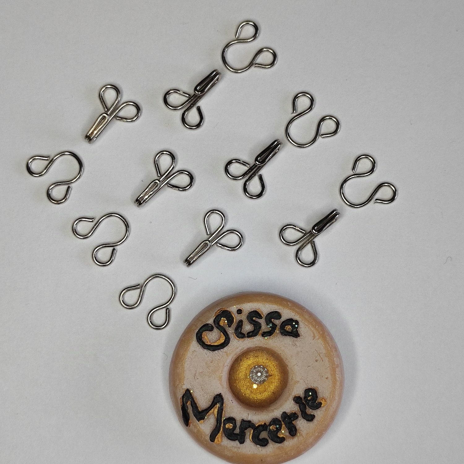 Agrafe couture argentée 12 x 22mm