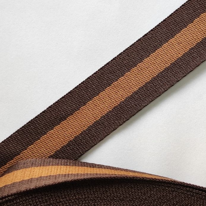 Sangle polyester 32mm chocolat camel