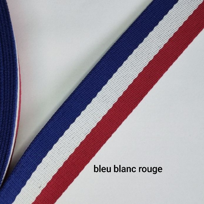 Sangle polyester 32mm bleu blanc rouge 