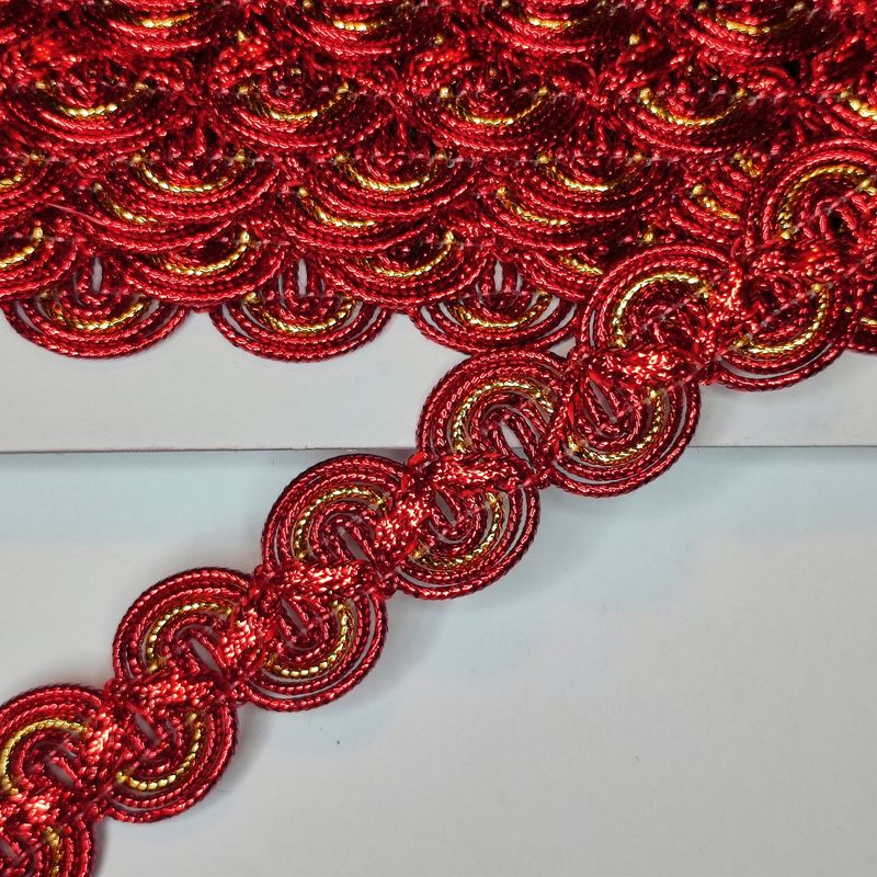 Galon rouge /doré 2 cm