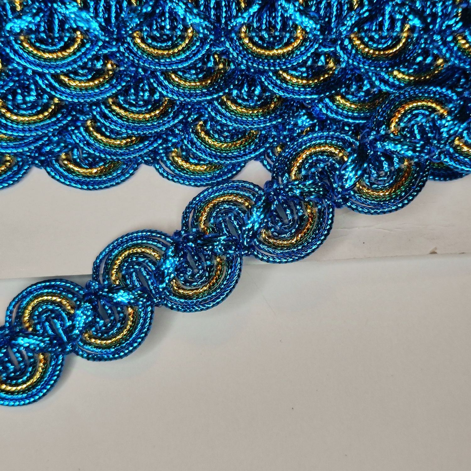 Galon bleu /doré 2 cm