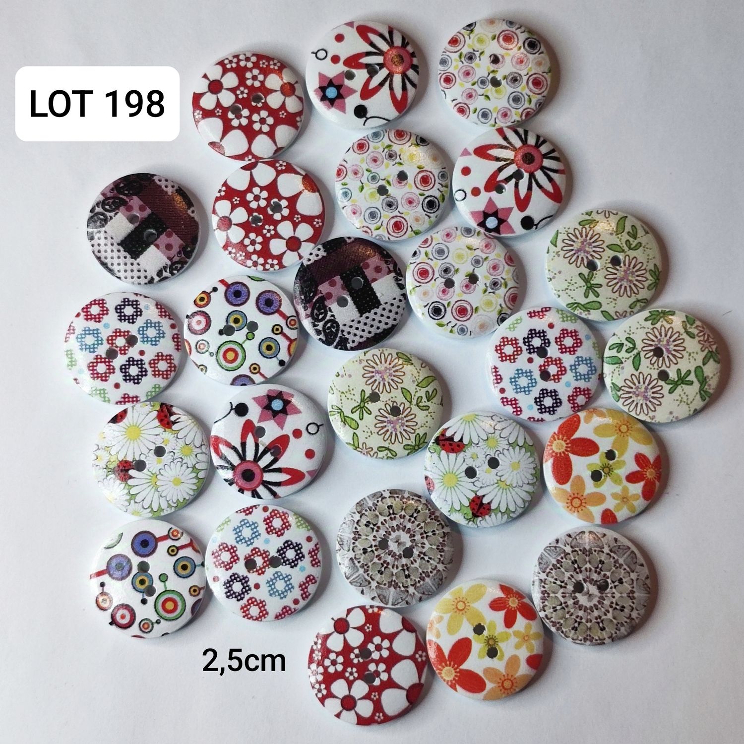 25 boutons 2,5cm LOT 198